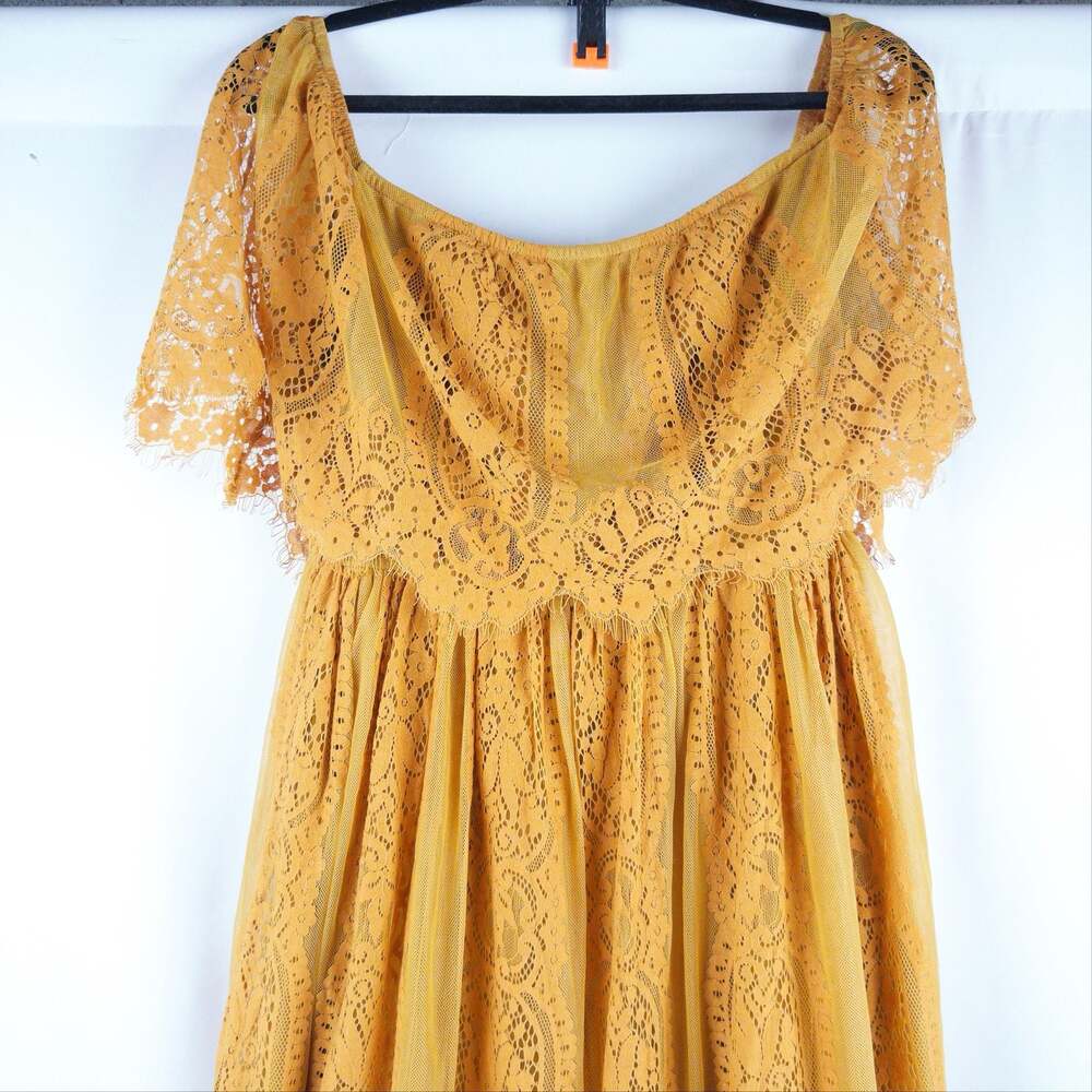 Baltic Born Caroline Lace Maxi Dress in Mustard Yellow